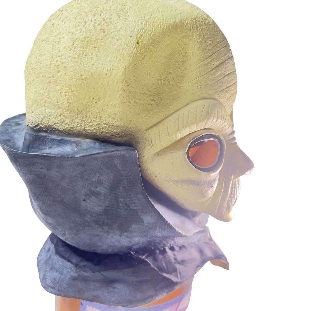 Easter Unlimited Green Space Alien Martian Full Head Latex Mask with Neck Cape